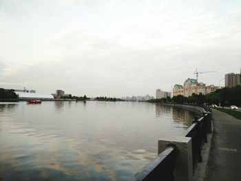 View of river against cloudy sky