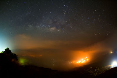 Low angle view of sky at night