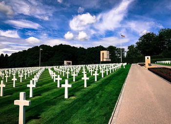 View of cemetery against sky
