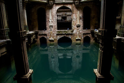 Reflection of building on water