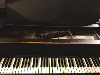 Close-up of piano keys
