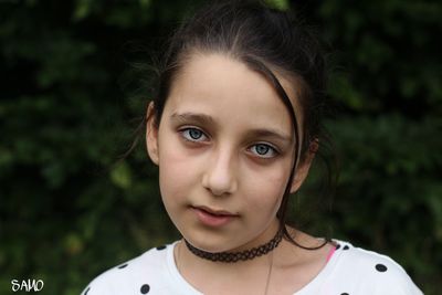 Close-up portrait of a beautiful young woman