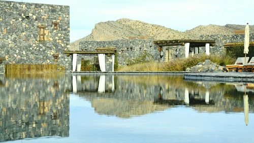 Reflection of buildings in water