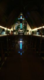 View of illuminated lights at night