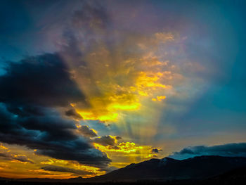 Low angle view of dramatic sky