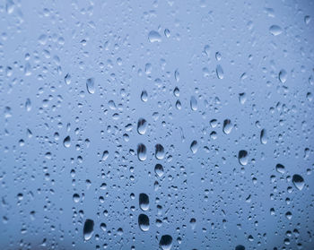 Full frame shot of wet glass window