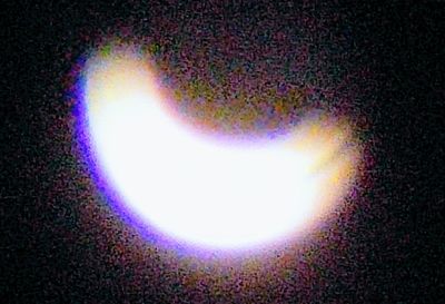 Defocused image of illuminated lights at night