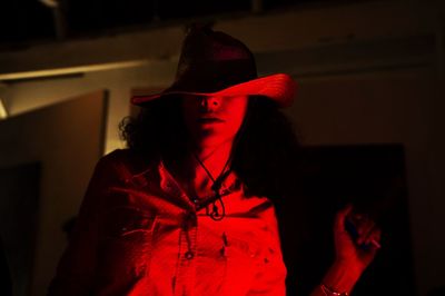 Portrait of woman wearing hat