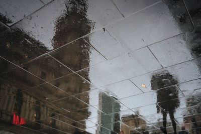 Close-up of wet window in rainy season