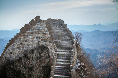 Old ruin of mountain against sky