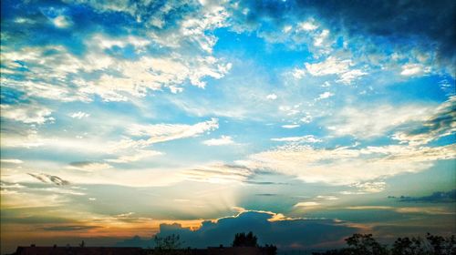 Low angle view of sky at sunset