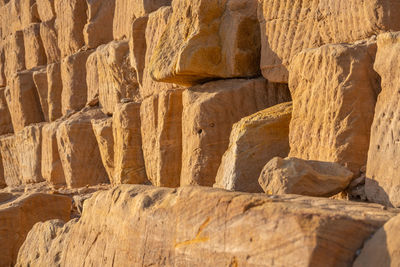 Close-up of the sandstones used to build the pyramids of the black pharaohs in sudan, abstract