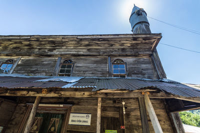 Low angle view of old building against sky