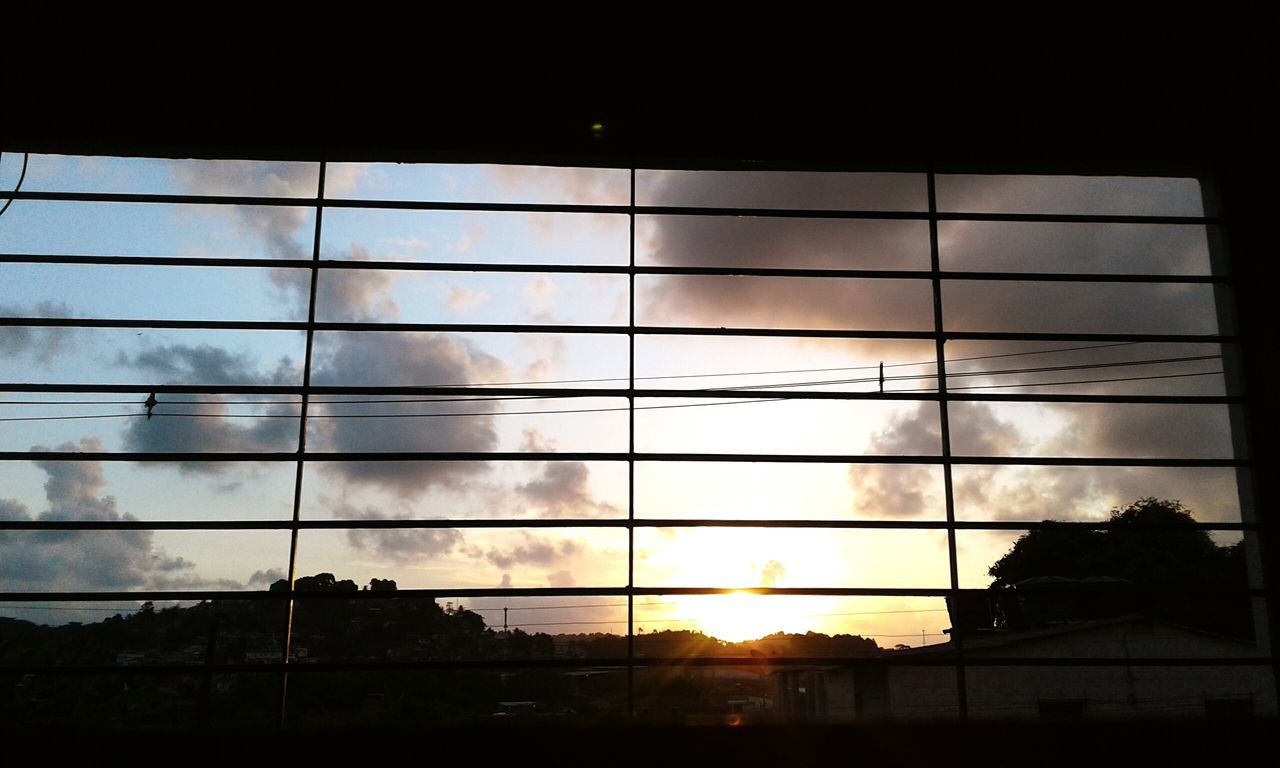 window, sunset, silhouette, no people, sky, architecture, indoors, building exterior, tree, nature, day, city, close-up