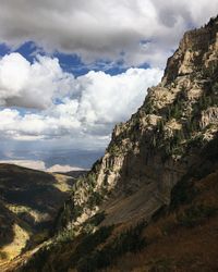 Scenic view of rocky mountains against sky