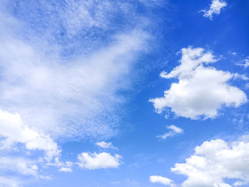 Low angle view of clouds in blue sky