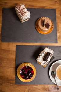 High angle view of food on table