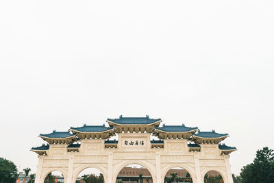 Low angle view of building against clear sky