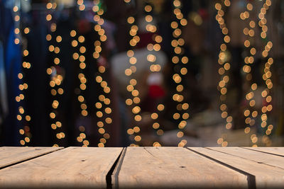 Defocused image of illuminated lights at night