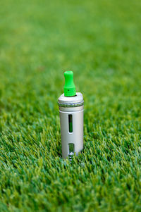 Close-up of toy on grassy field