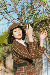 Young woman looking at camera