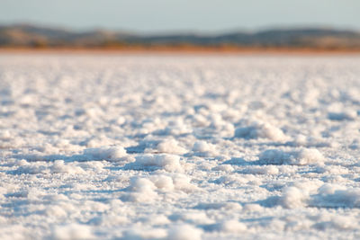 Scenic view of snow covered land