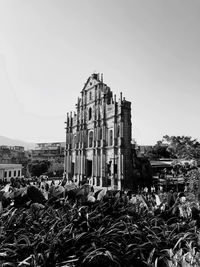 View of old building against clear sky