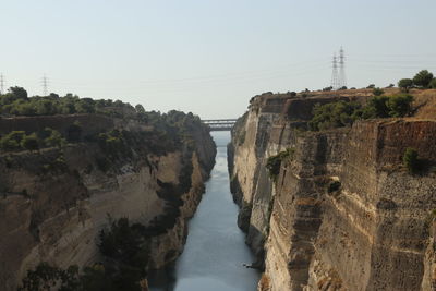 Panoramic view of river against clear sky