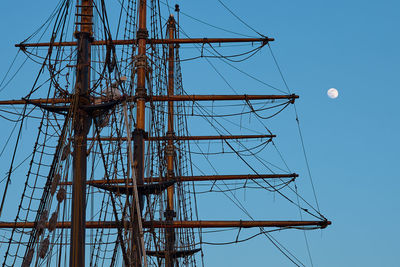 Low angle view of sailboat against sky