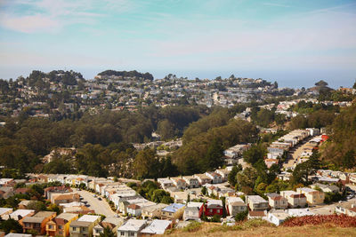 San francisco's district from the hills of twin peacks