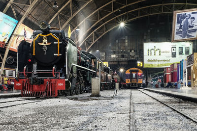 Train on railroad station platform