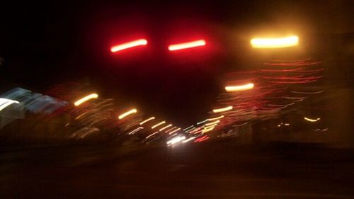 Illuminated lights at night