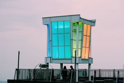 Low angle view of built structure against blue sky