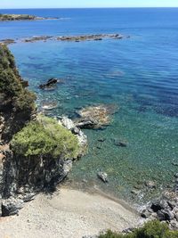 High angle view of beach