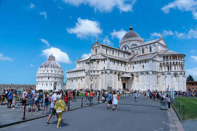 Italy, pisa, july 26, 2023. piazza dei miracoli or cathedral square of pisa