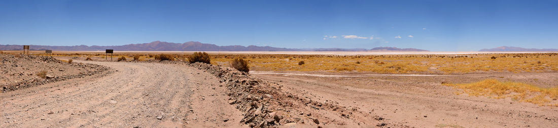 Scenic view of desert against clear sky