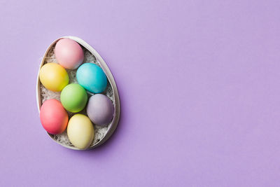 High angle view of pills on blue background