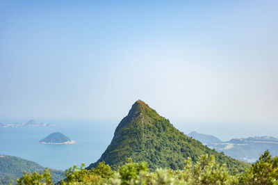Scenic view of mountains against clear sky