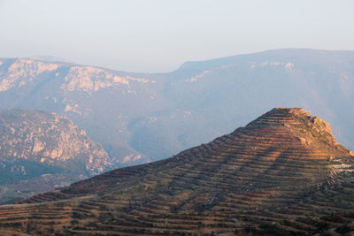 Scenic view of mountain range against sky
