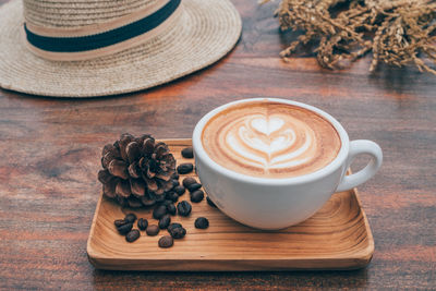 Close-up of coffee on table