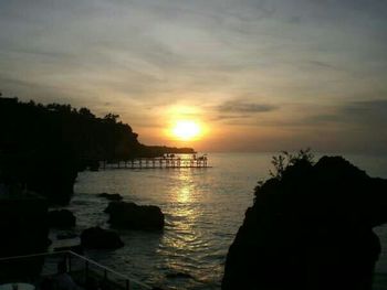 Scenic view of sea at sunset