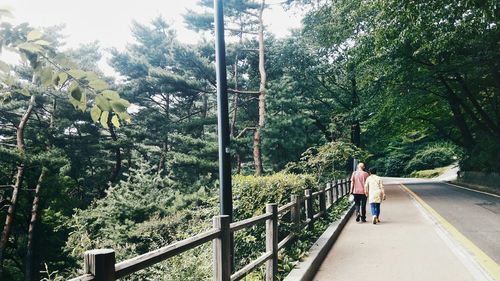 Full length of woman walking on footpath