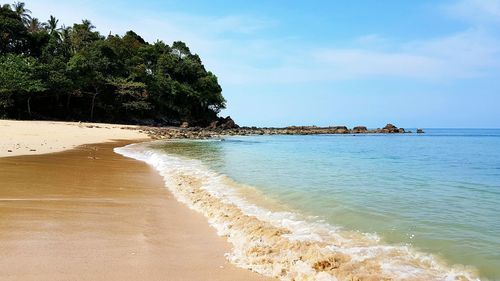 Scenic view of beach against sky