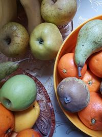 High angle view of apples