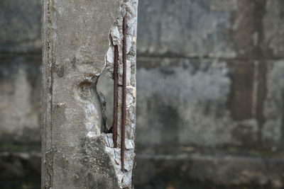 Close-up of old abandoned wall