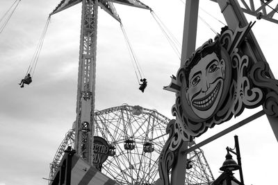 Low angle view of ferris wheel against sky