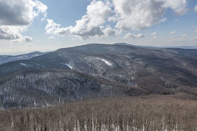 Dormant volcano vihorlat at the east of slovakia in the winter time