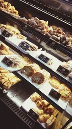 High angle view of food for sale at store