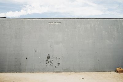 Retaining wall against sky