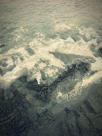 High angle view of sea waves